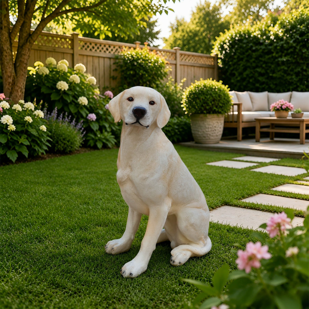 Outdoor Labrador Dog Statue Greeter Garden Decor – Cute Puppy Sculpture for Yard Porch New Year Gift, photo 8 of 10