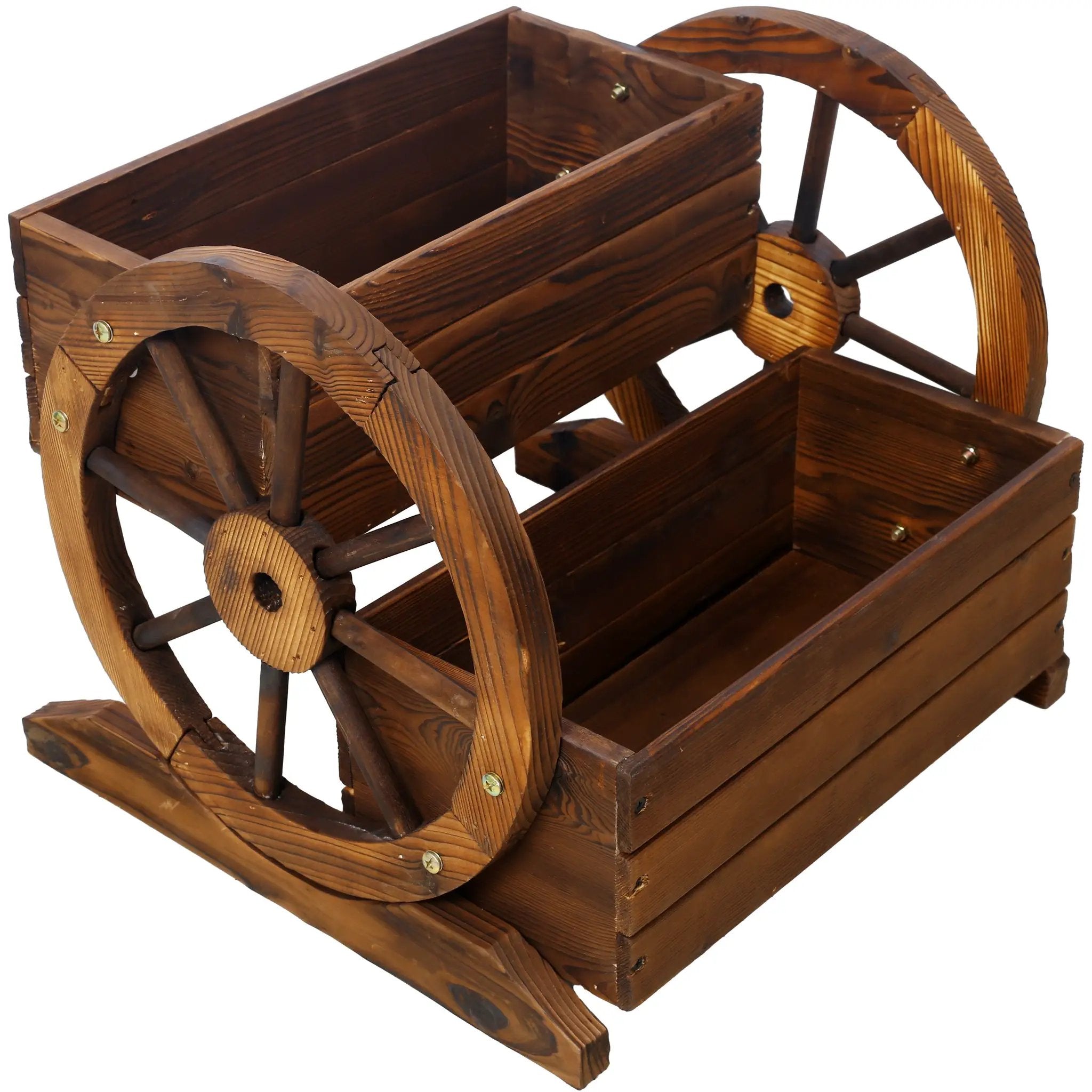 Wooden Wagon Planter Box with Wheels by HouseOfZazla
