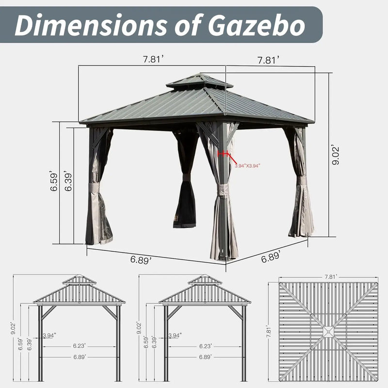 8' X 8' Hardtop Gazebo by HouseOfZazla