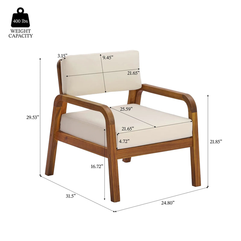 4-Pieces Outdoor Sofa Set with Cushions - Teak by HouseOfZazla