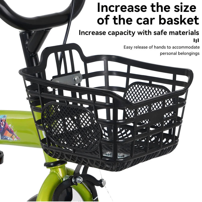 Fkznpj - 16" Sporty Kids Bike With Training Wheels And Stand Adjustable Saddle Suitable For Boys And Girls Aged 4 - 8 Years Tall Height 41 - 46" Available In A Variety Of Colors by HouseOfZazla