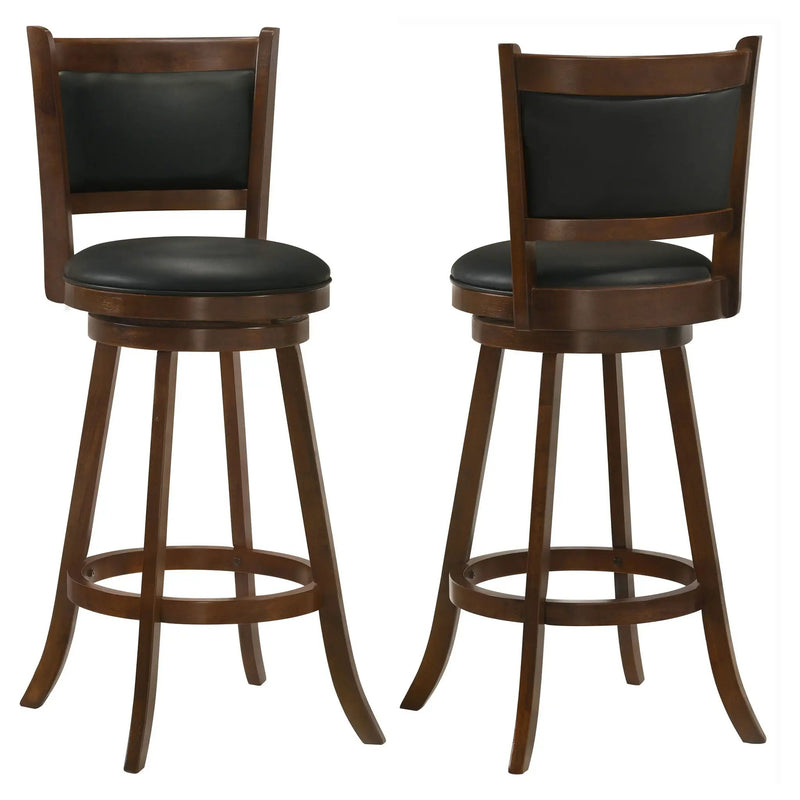 Broxton Upholstered Swivel Bar Chair Chestnut (Set of 2) by Unique Piece Furniture