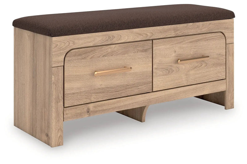 Kinlanni - Bedroom Upholstered Storage Bench - Tan / Brown by Unique Piece Furniture