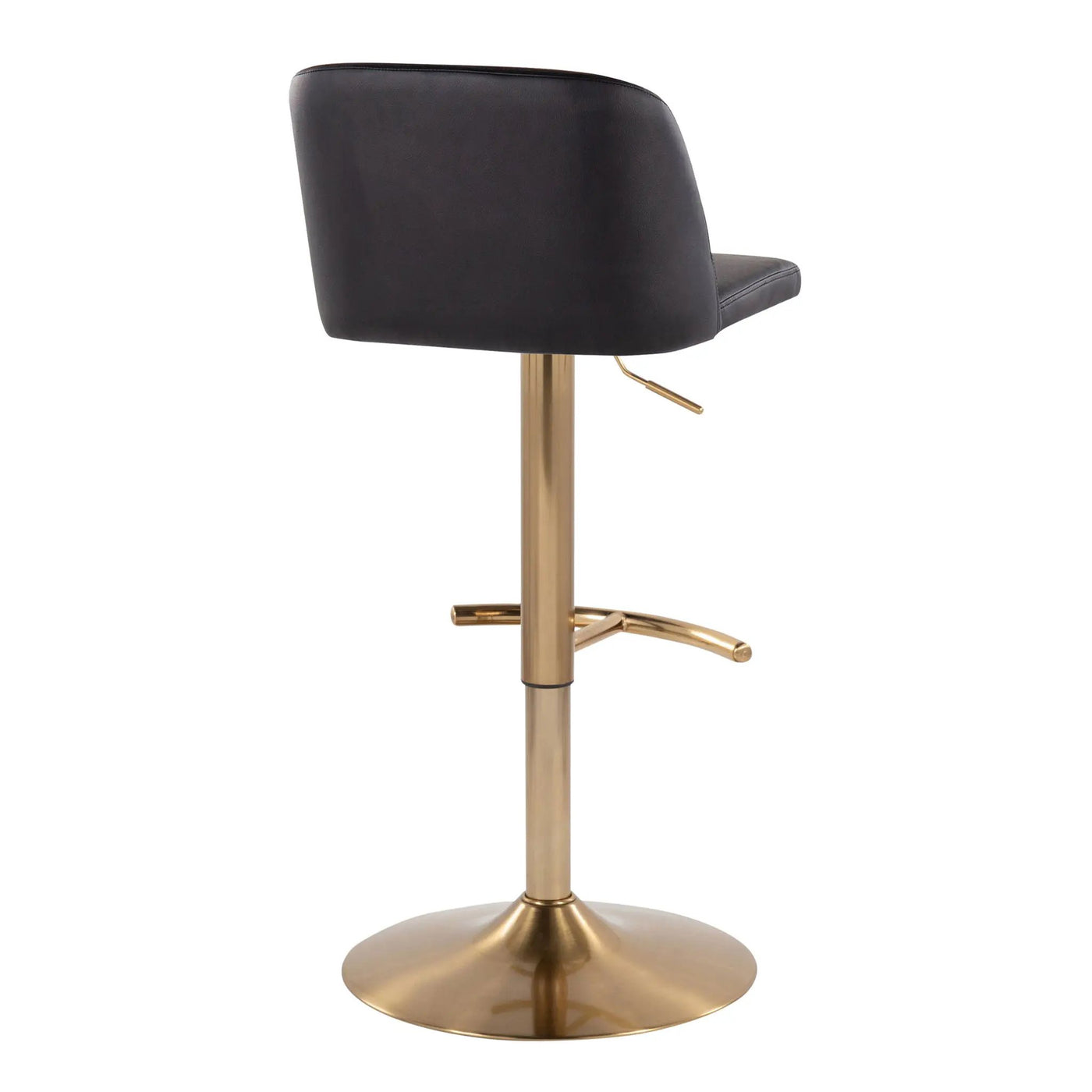 Toriano - Contemporary Adjustable Barstool With Swivel With Rounded T Footrest (Set of 2) by HouseOfZazla