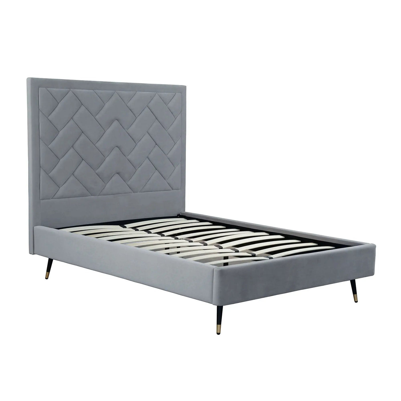 Crosby - Bed With Upholstered Headboard And Slats by HouseOfZazla