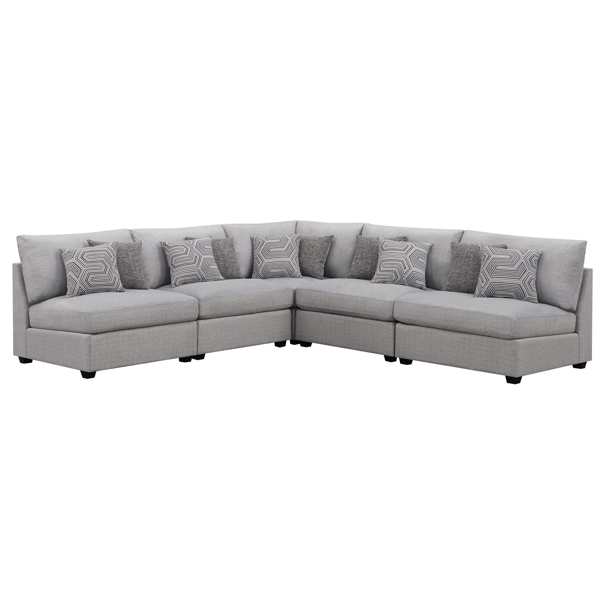 Cambria 5-piece Upholstered Modular Sectional Sofa Grey by Unique Piece Furniture