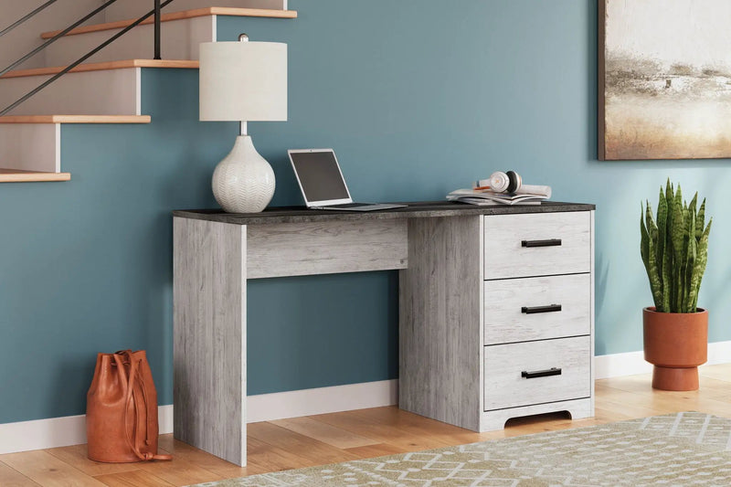 Shawburn - Home Office Desk - White / Dark Charcoal Gray by Unique Piece Furniture