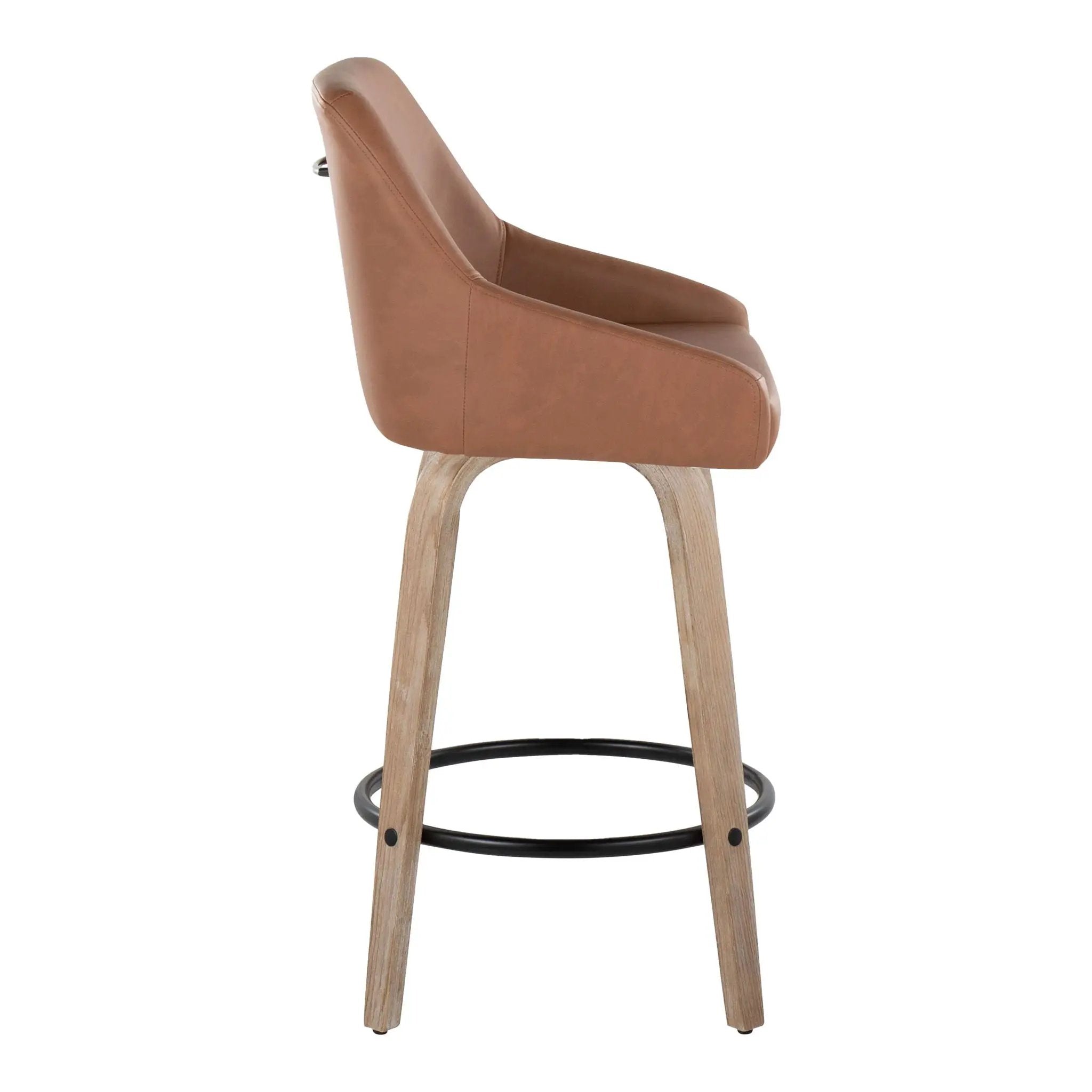 Hannah - Transitional Fixed Height Counter Stool With Swivel With Round Footrest (Set of 2) by Unique Piece Furniture