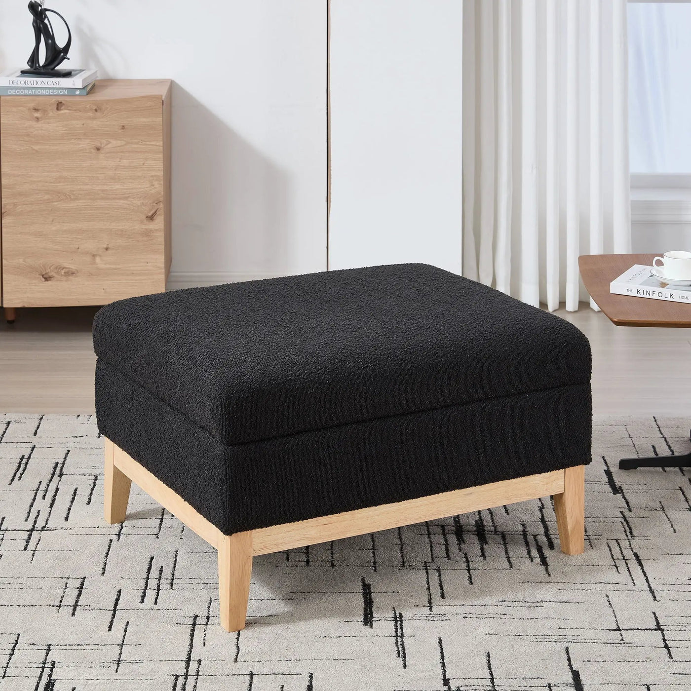 Upholstered Storage Ottoman With Reversible Lid Coffee Table, Foot Stool by HouseOfZazla