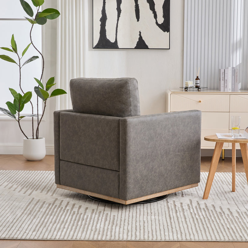 30.7"W Upholstered Square Swivel Accent Chair, photo 4 of 10