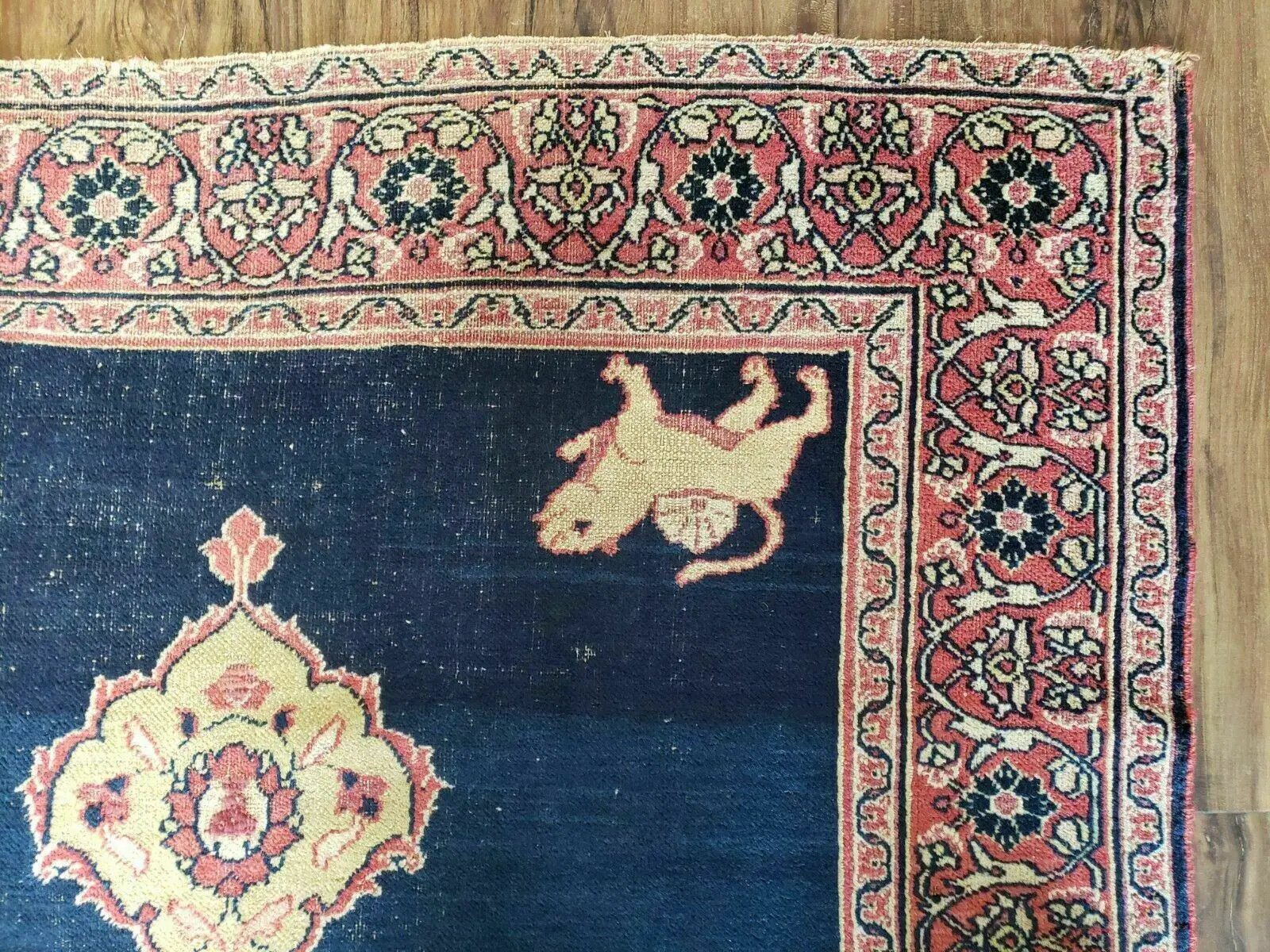 4' X 6' Antique Handmade Turkish Ghiordes Wool Rug Veg Dyes Organic Lion Nice by Jewel Rugs