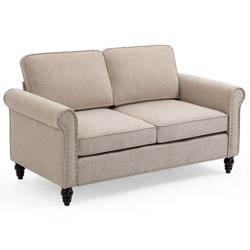 Loveseat Sofa, Mid-Century Modern Couches For Living Room, Button Tufted Sofa by HouseOfZazla