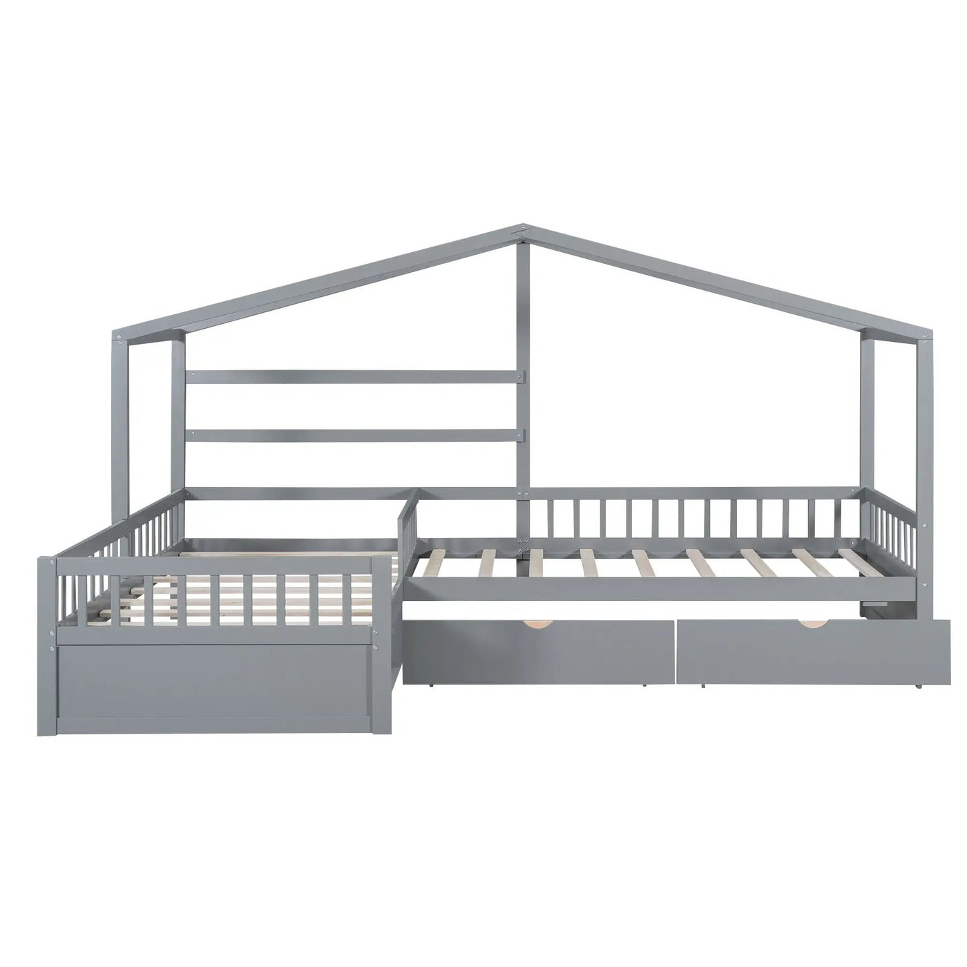 L Shape Platform Bed With 3 Storage Drawers by HouseOfZazla