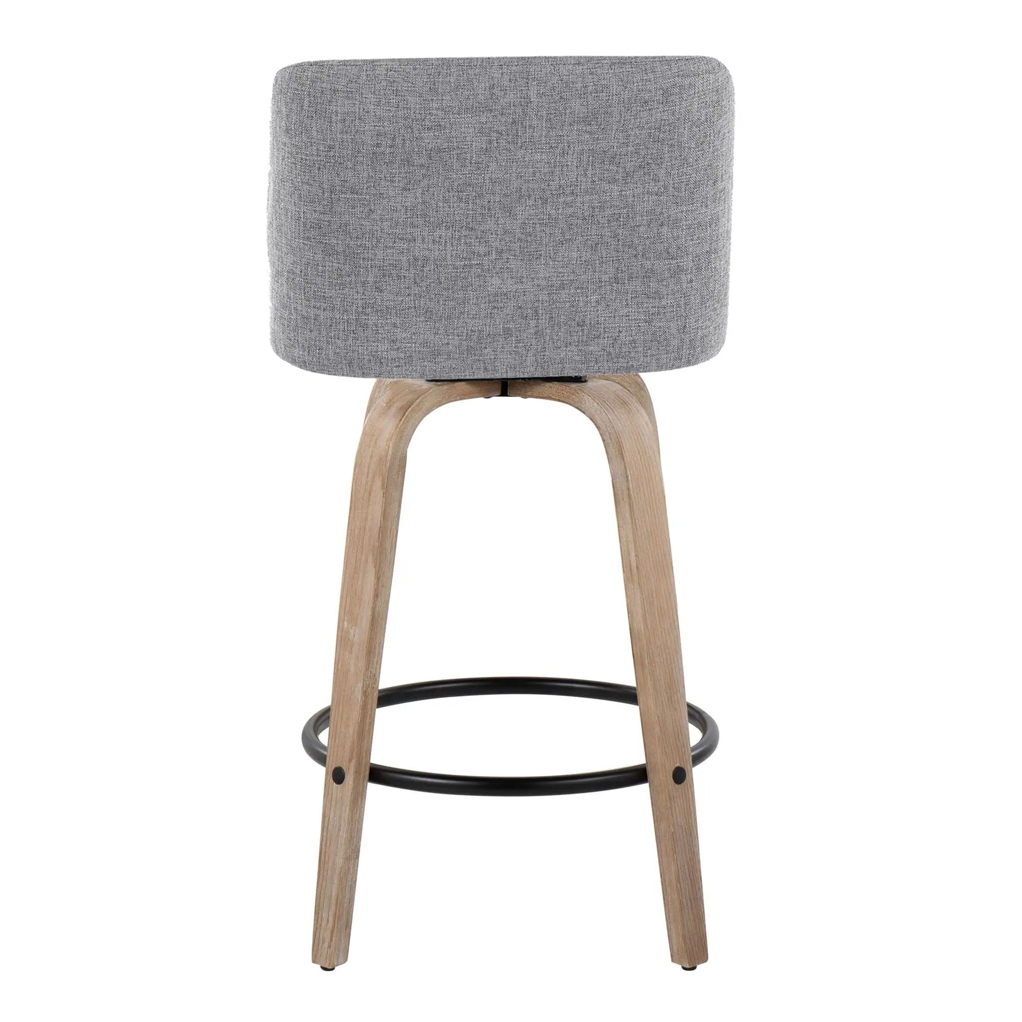 Toriano - Contemporary Fixed-Height Counter Stool & Swivel With Round Footrest (Set of 2) by Unique Piece Furniture