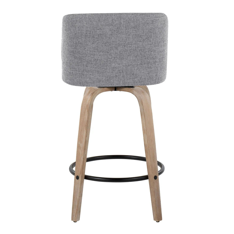 Toriano - Contemporary Fixed-Height Counter Stool & Swivel With Round Footrest (Set of 2) by Unique Piece Furniture
