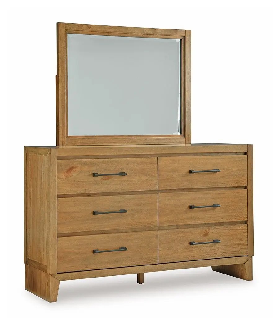 Sherbana - Dresser And Mirror - Light Brown by Unique Piece Furniture