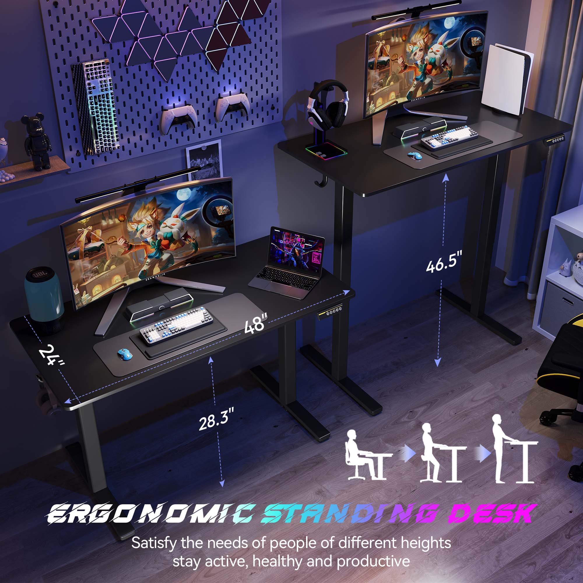 48"×24" Electric Standing Desk by HouseOfZazla