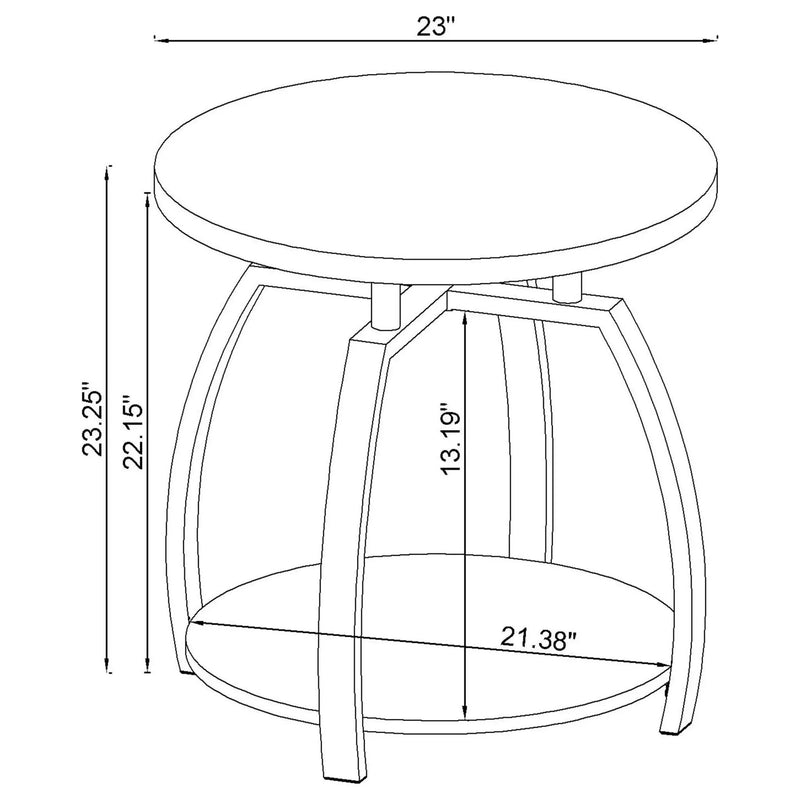 Dacre 2-piece Round Coffee and End Table Set Dark Charcoal by Unique Piece Furniture