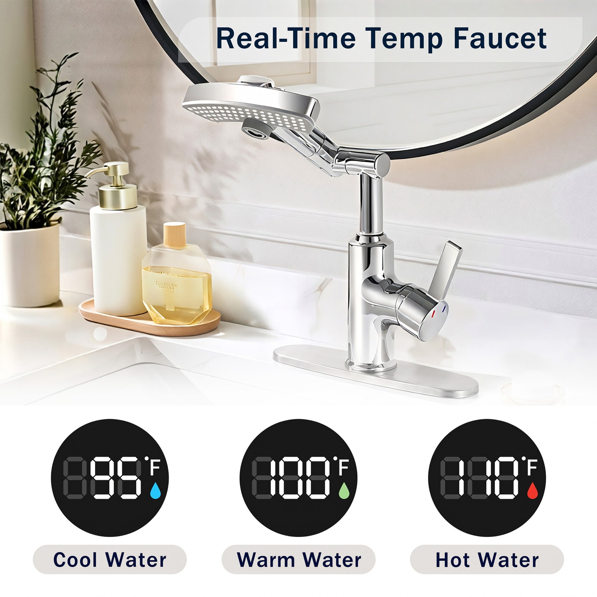 LED Temperature Display Bathroom Faucet with Digital Screen by HouseOfZazla