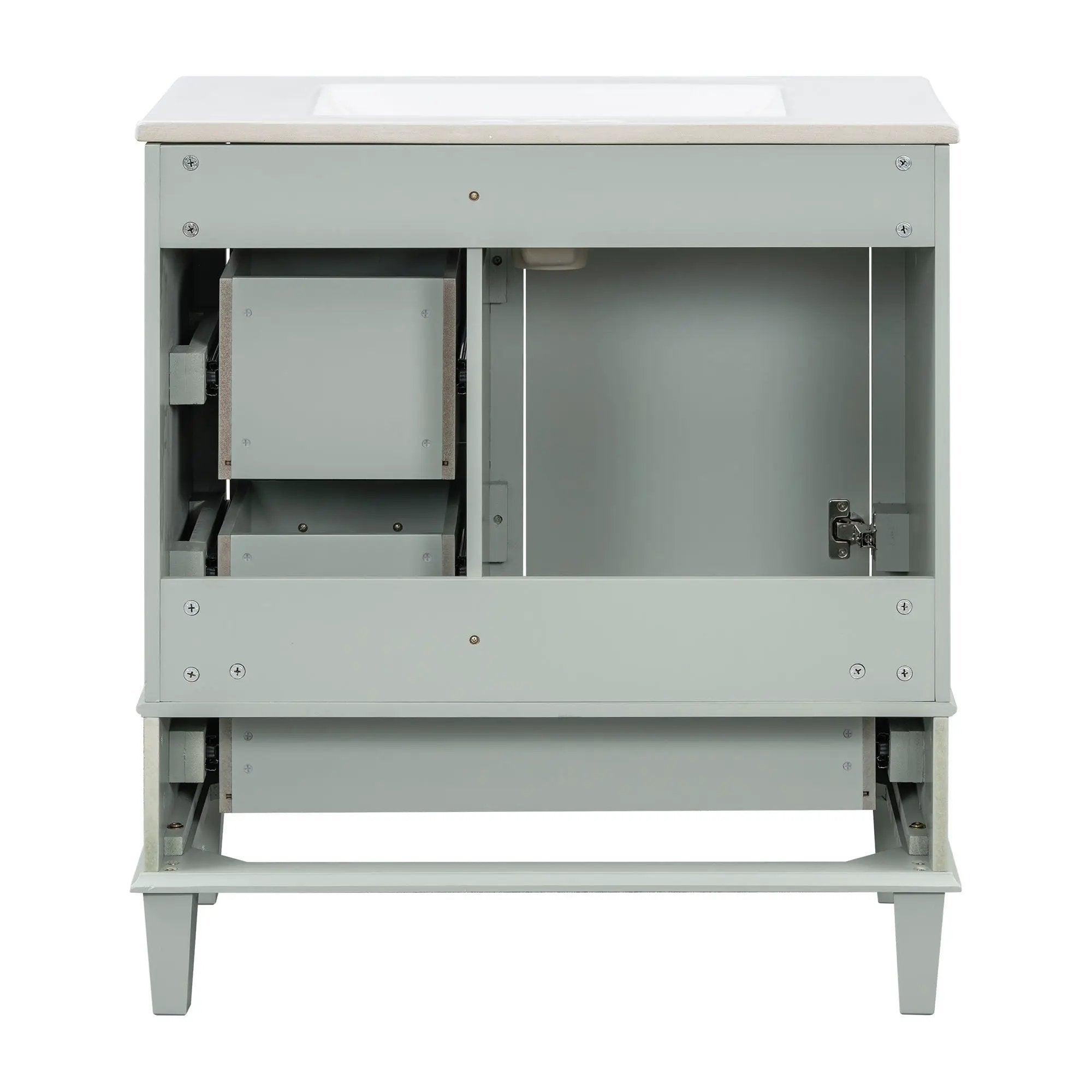 Bathroom Vanity, Modern Bathroom Cabinet With Sink Combo Set, Bathroom Storage Cabinet With A Soft Closing Door And 3 Drawers, Solid Wood Frame by HouseOfZazla