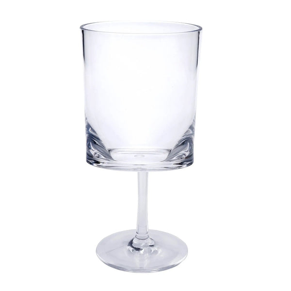 Halo - Leadingware Oval Plastic Wine Glasses (Set of 4) Unbreakable Bpa Free Acrylic, 12Oz - Clear