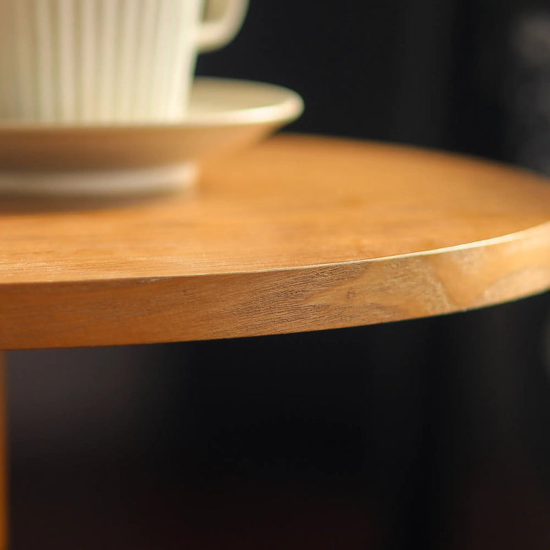 Round Side Table with MDF Tabletop and Solid Wood Legs by HouseOfZazla