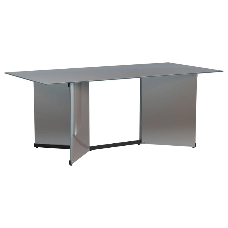 Emery 76-inch Rectangular Mirrored Dining Table Silver by Unique Piece Furniture
