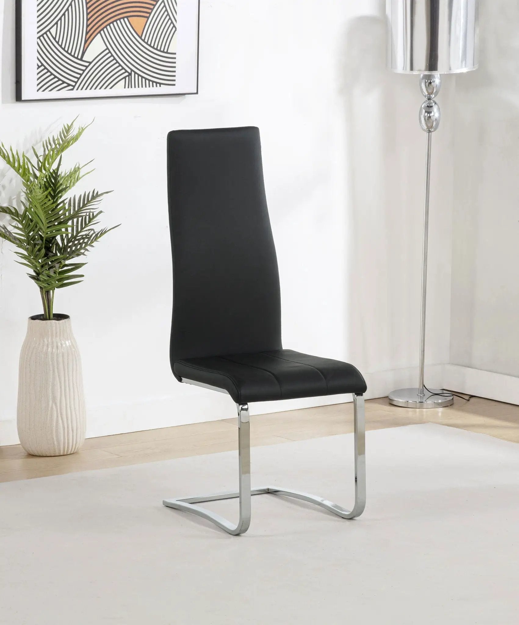 Montclair Upholstered Dining Side Chair Black (Set of 4) by Unique Piece Furniture