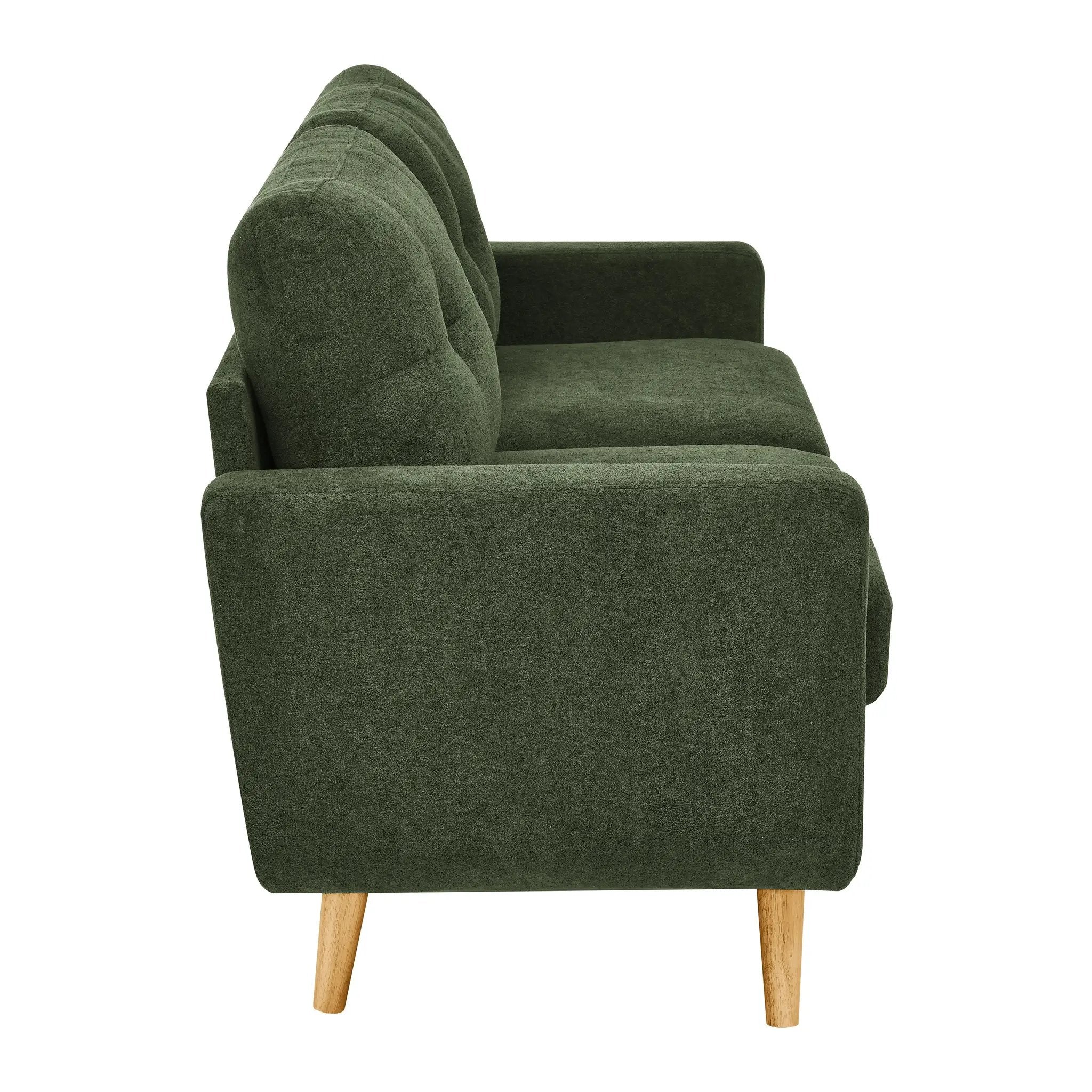 67.7" Wide Mid-Century Modern Upholstered Tufted Loveseat Sofa With Wooden Legs by HouseOfZazla