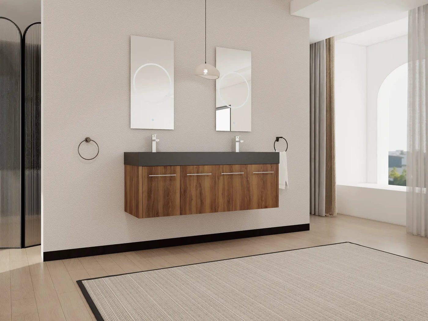 60 Inch Wall-Mounted Bathroom Vanity with Sink by HouseOfZazla