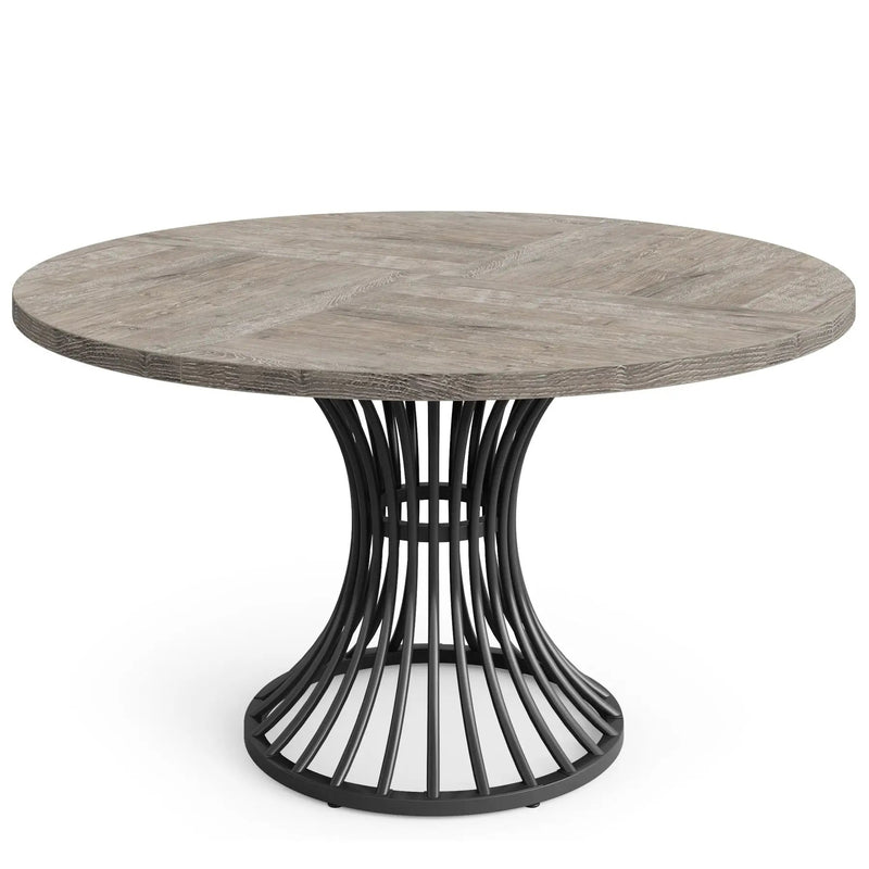Round Dining Table For 4 - 6, (Table Only) - Gray / Black by HouseOfZazla