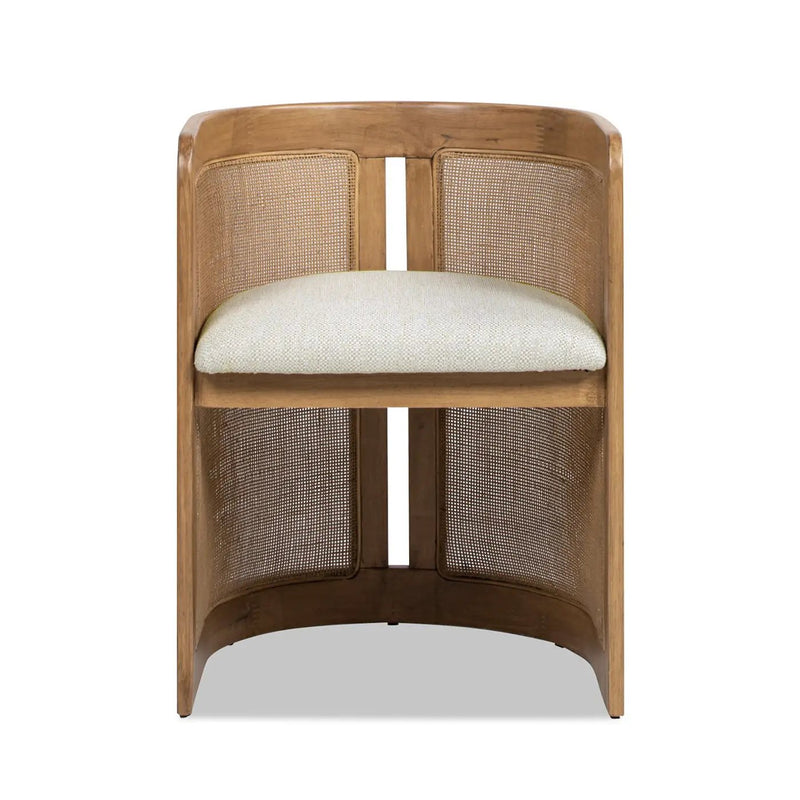 Lilith - Curved Upholstered Dining Chair, Stain Resistant High - White Pepper by HouseOfZazla