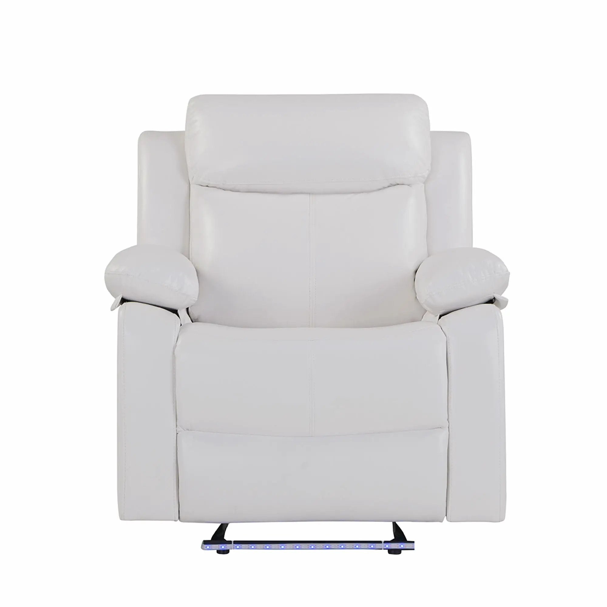 Blanche - Glider Recliner With LED, Pillow Top Arms by HouseOfZazla