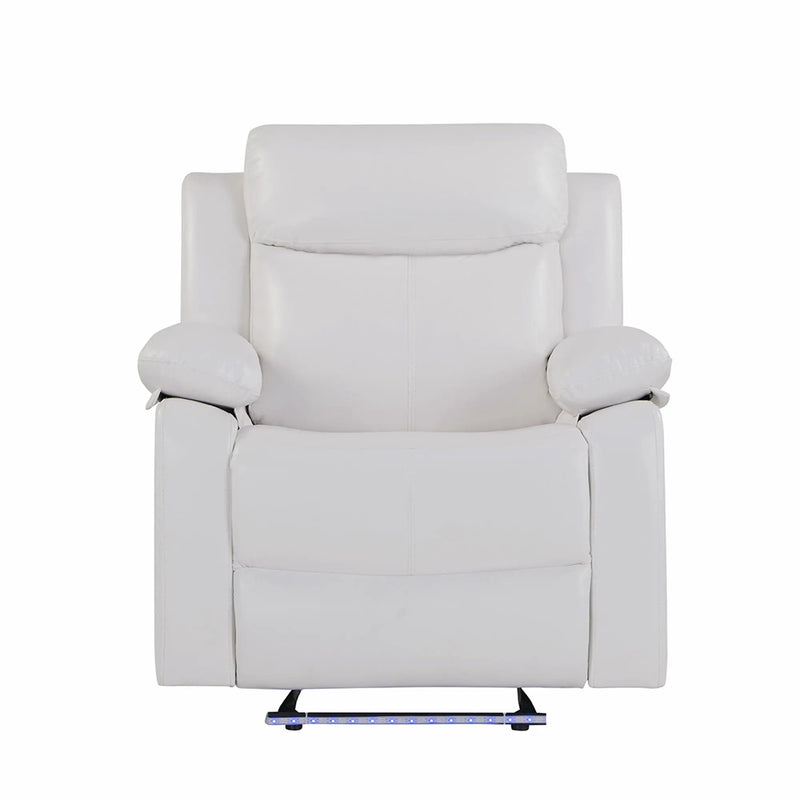 Blanche - Glider Recliner With LED, Pillow Top Arms by HouseOfZazla