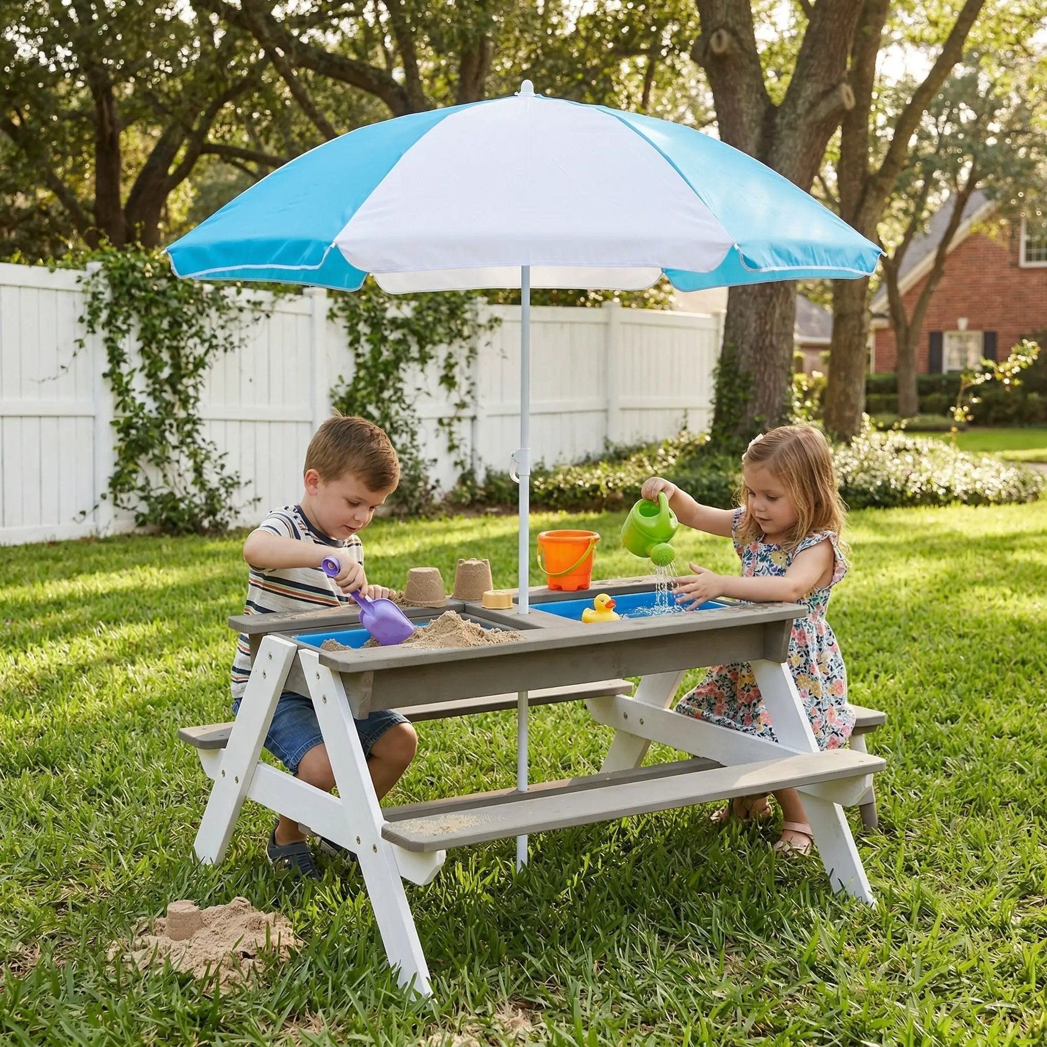 Kids Picnic Table With Sand And Water Table Conversion by Unique Piece Furniture