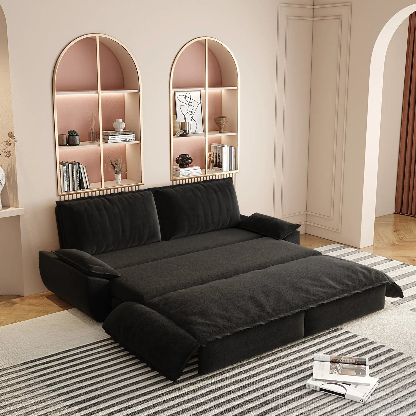 Queen Pull Out Sofa Bed, 3 In 1 Convertible Sleeper Sofa by HouseOfZazla
