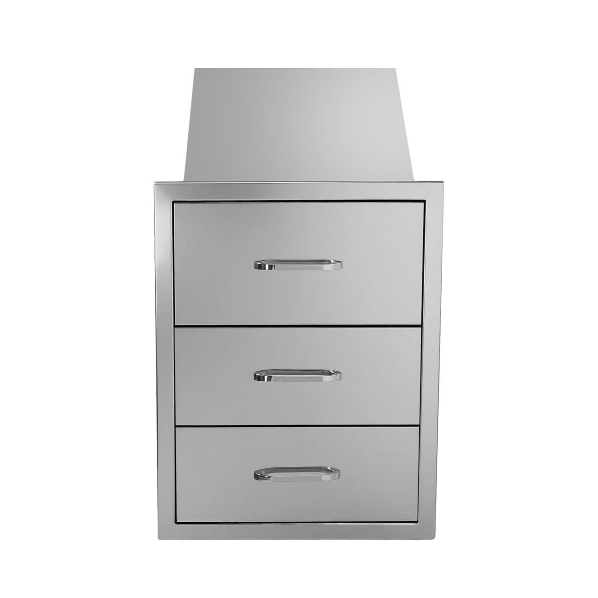 Outdoor Kitchen Drawers Stainless Steel, Flush Mount Triple Drawer,  18Wx23Hx23D with Stainless Steel Handle, BBQ Drawers for Outdoor Kitchens or BBQ Island, photo 3 of 10