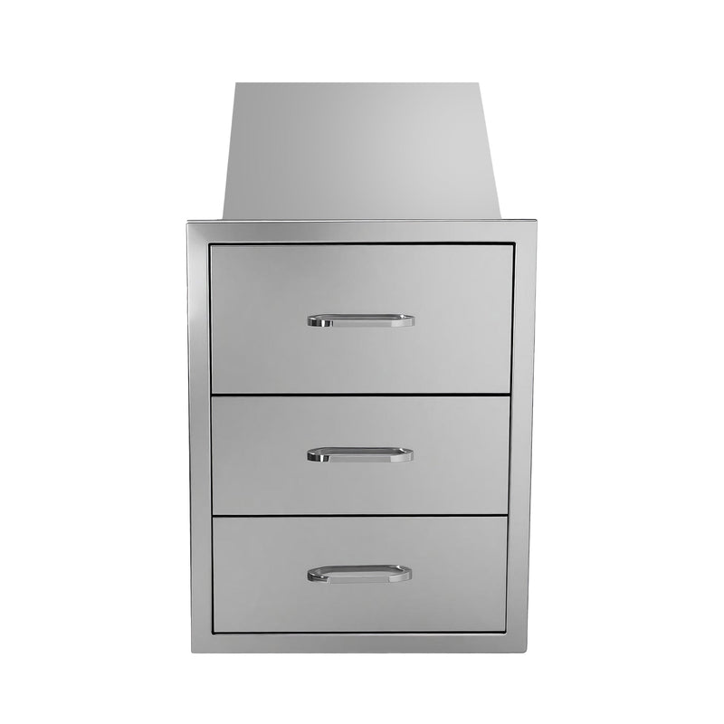 Outdoor Kitchen Drawers Stainless Steel, Flush Mount Triple Drawer,  18Wx23Hx23D with Stainless Steel Handle, BBQ Drawers for Outdoor Kitchens or BBQ Island, photo 3 of 10