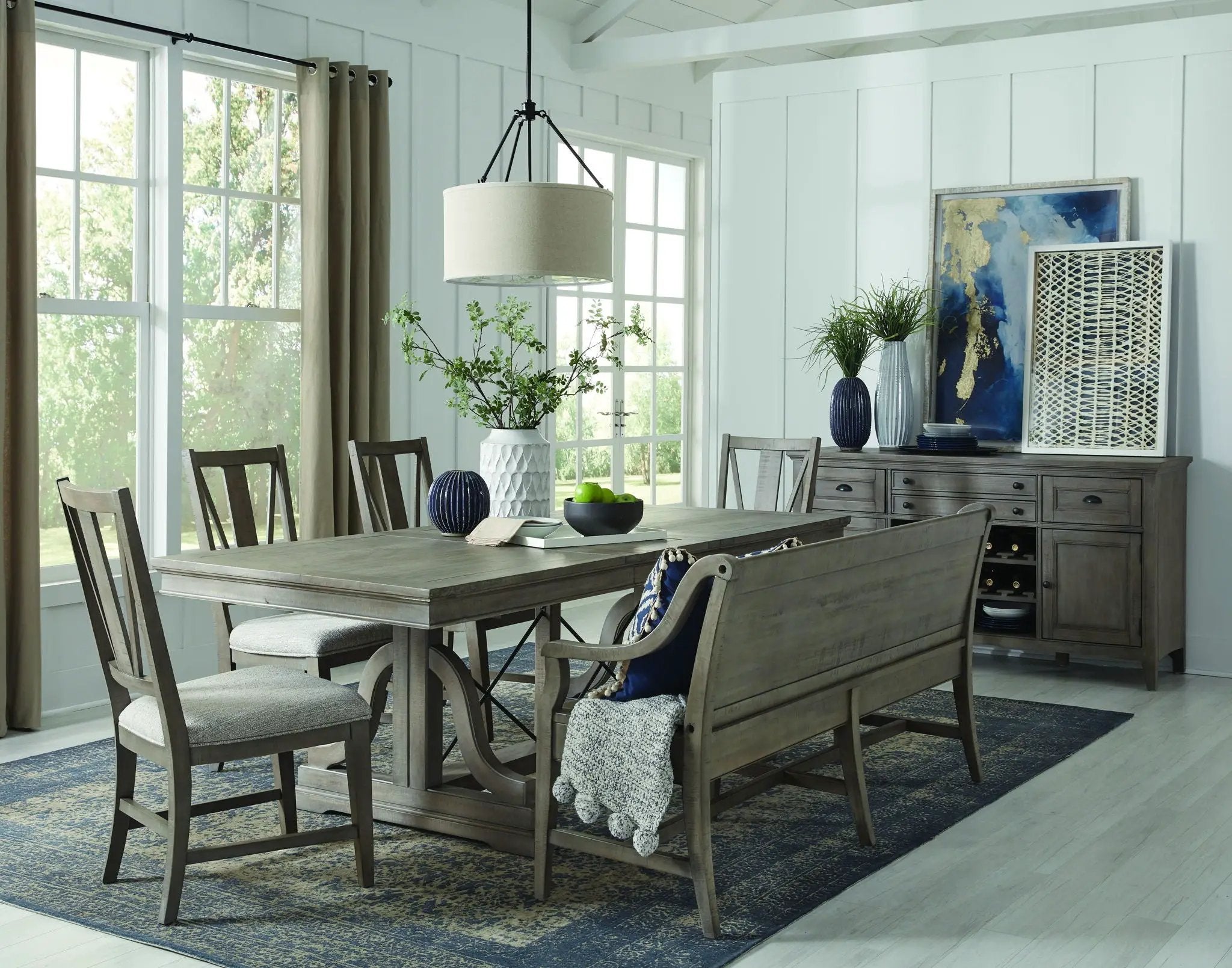 Paxton Place - Bench With Back - Dovetail Gray by Unique Piece Furniture