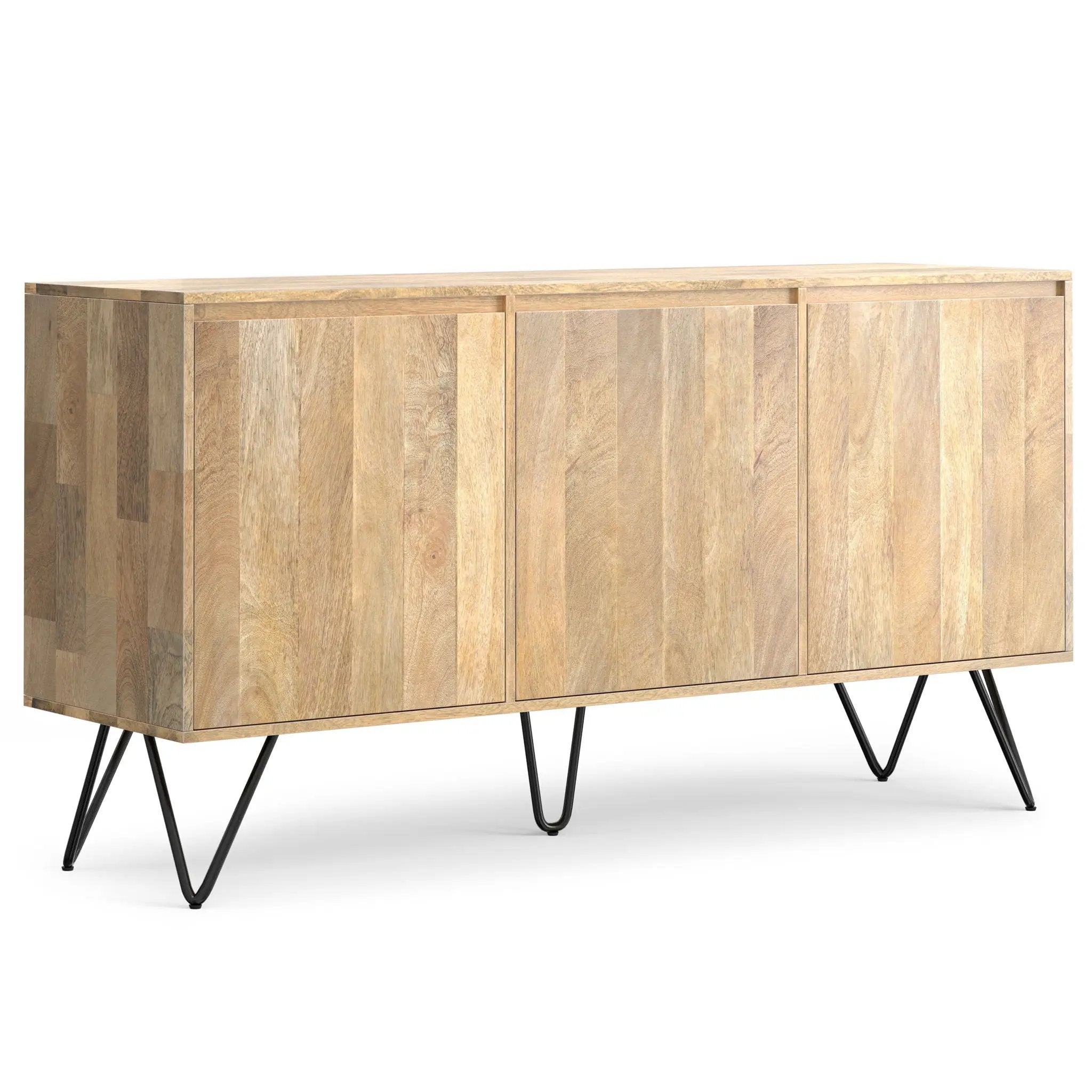 Hunter - 3 Door Sideboard Buffet With Hairpin Legs - Natural by HouseOfZazla