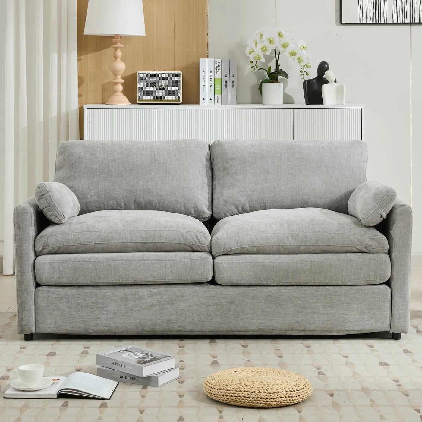 Cozy Upholstered Cushion Loveseat Sofa For Living Room by HouseOfZazla