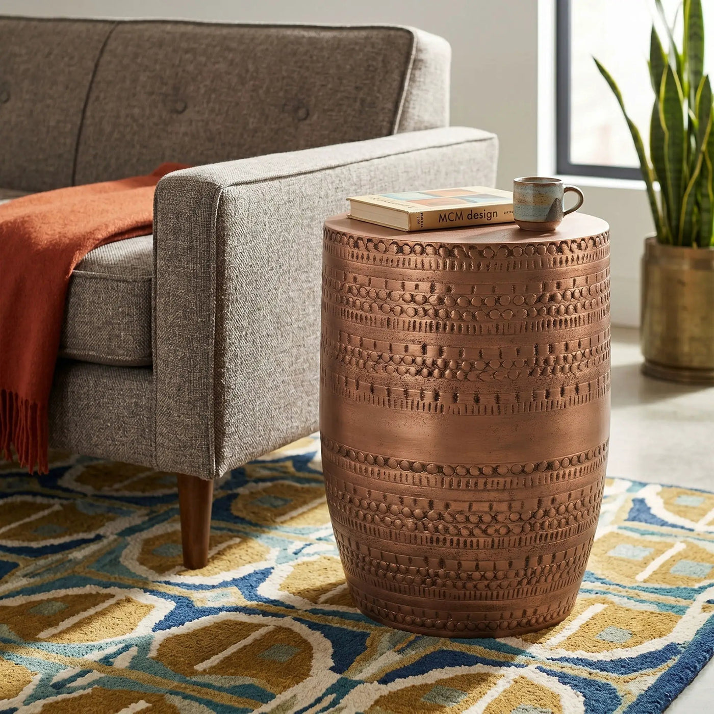 Johnsen - Handcrafted Large Metal Accent Table by HouseOfZazla