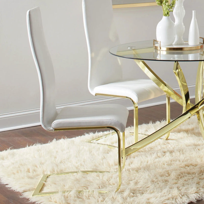 Whittingham - Dining Side Chair (Set of 4) - White / Gold by HouseOfZazla