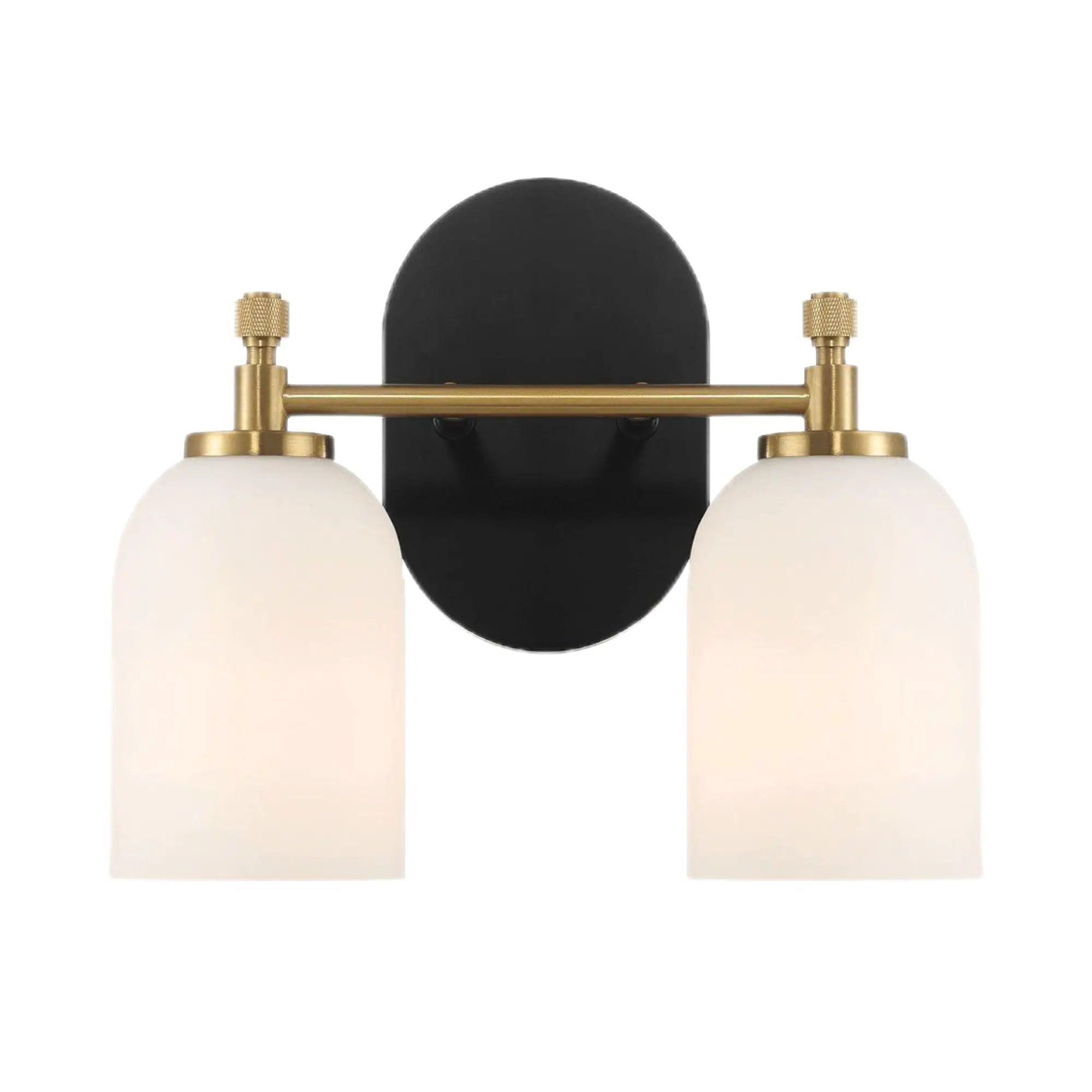 Vortex - 2 Lights Vanity In Style For Over Bathroom Mirror Wall Sconce - Black / Gold / White by Unique Piece Furniture