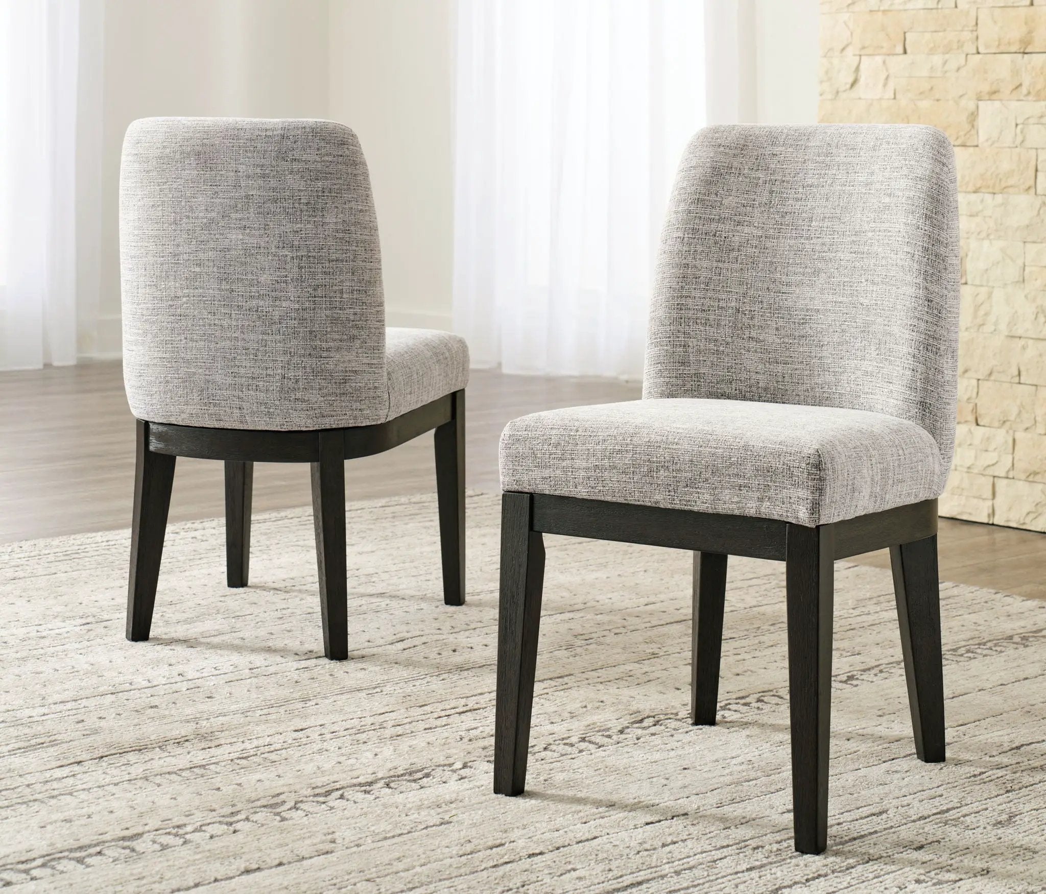 Burkhaus - Dining UPH Side Chair (Set of 2) - Beige / Dark Brown by Unique Piece Furniture