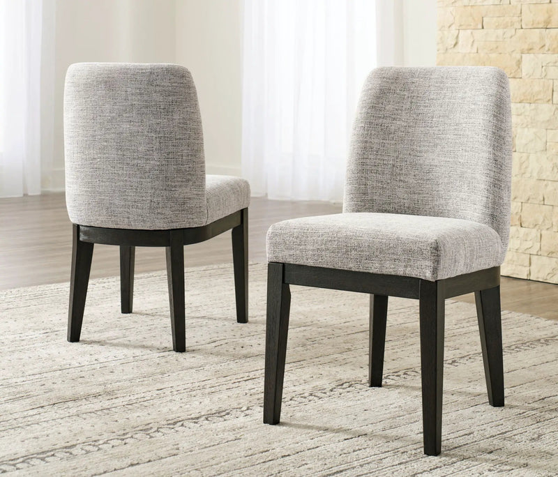 Burkhaus - Dining UPH Side Chair (Set of 2) - Beige / Dark Brown by Unique Piece Furniture