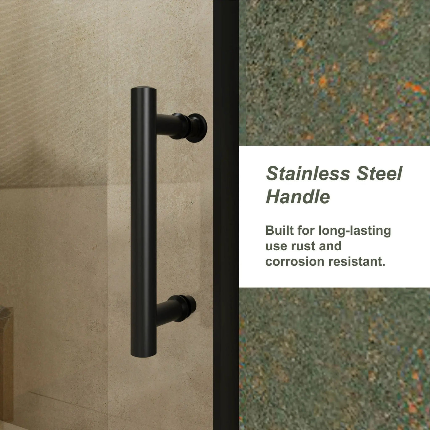 Single Sliding Shower Door, Thick Clear Tempered Glass Shower Door With Stainless Steel Handle by HouseOfZazla