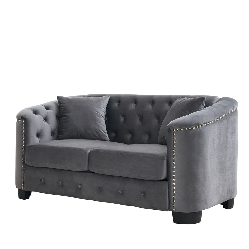 Modern Chesterfield Sofa With Tufted Backrest For Living Room by HouseOfZazla