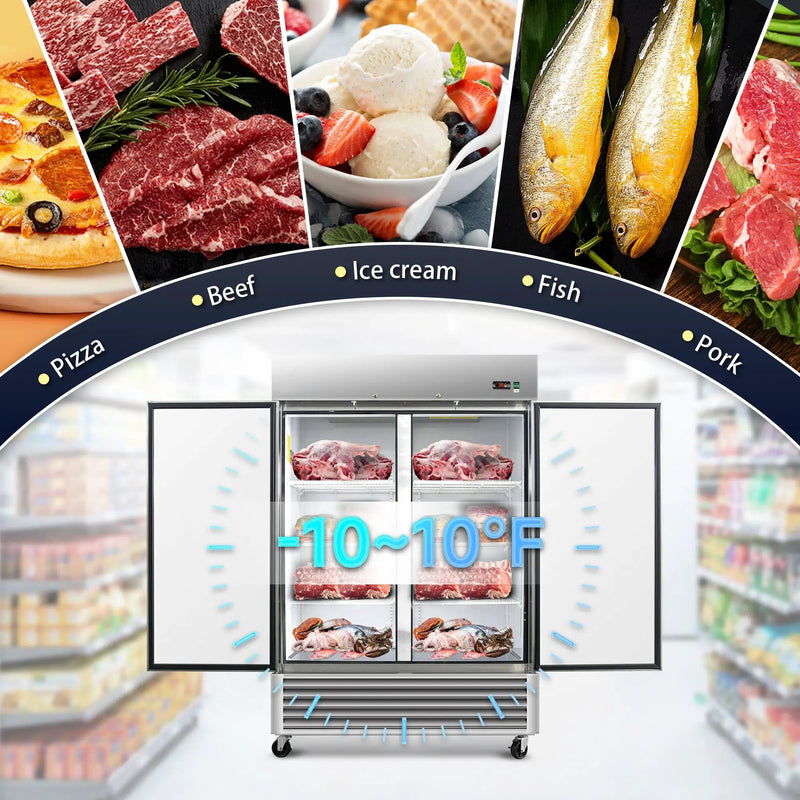 54" Commercial Freezer with 2 Solid Doors by HouseOfZazla