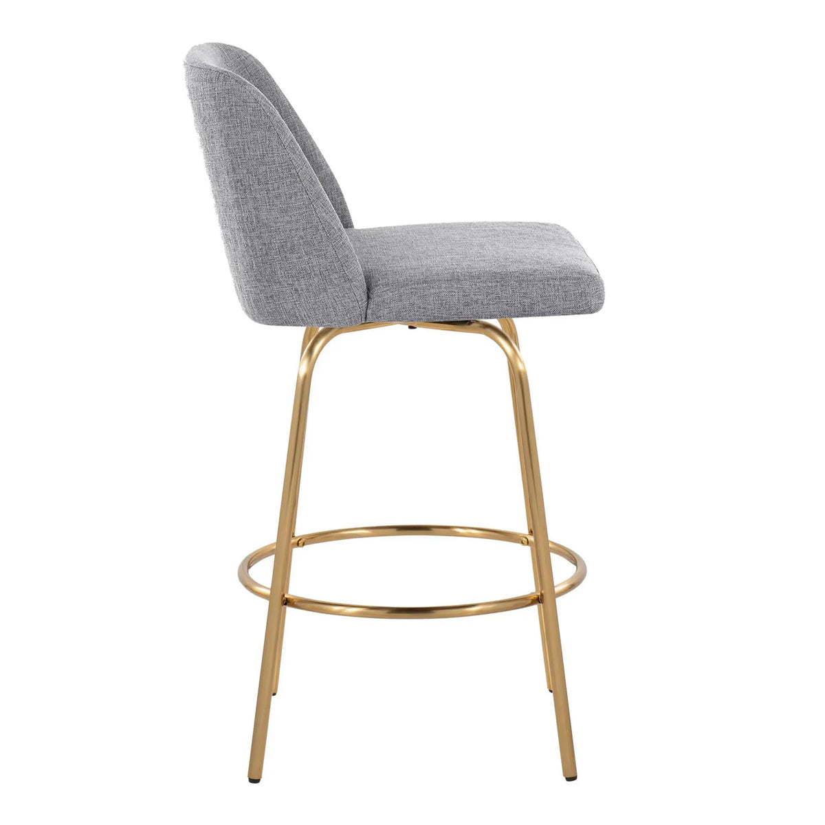 Toriano - Contemporary, Fixed Height Counter Stool With Swivel With Round Footrest (Set of 2) by HouseOfZazla